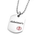 Alzheimers Medical ID Stainless Steel Small Pendant